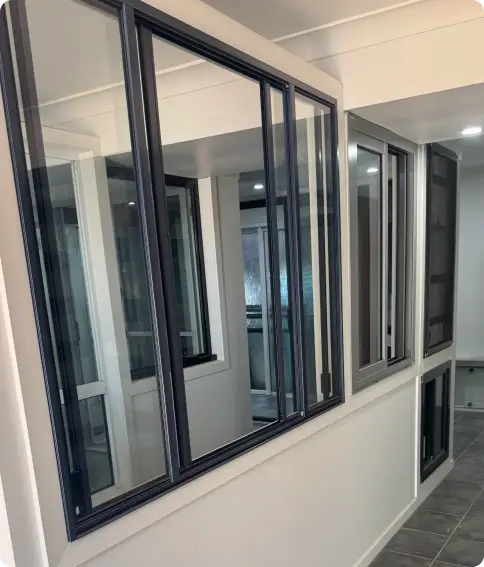 Custom aluminium windows in a modern Ballina home