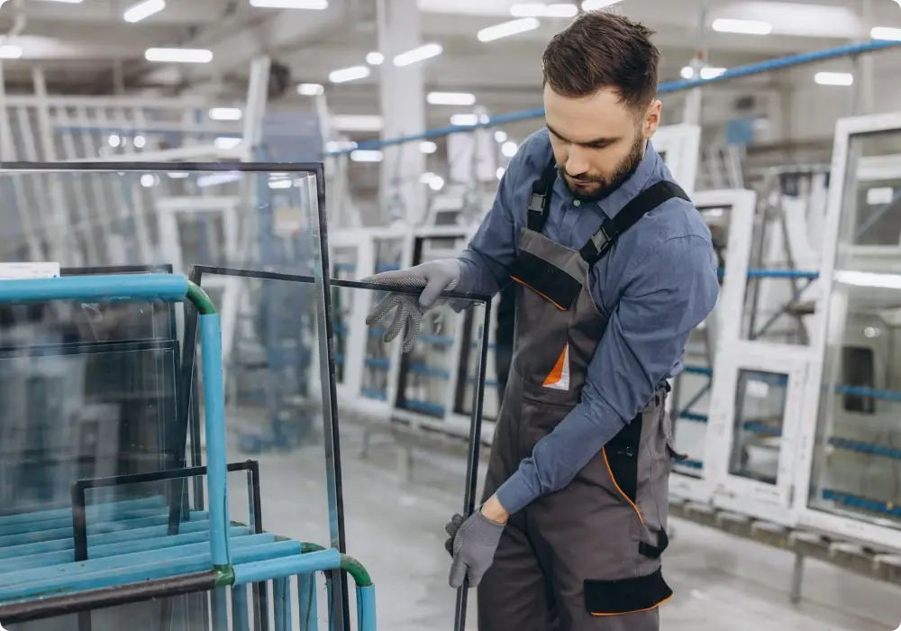 Aluminium window frames being custom-manufactured in Alumalite's Ballina factory