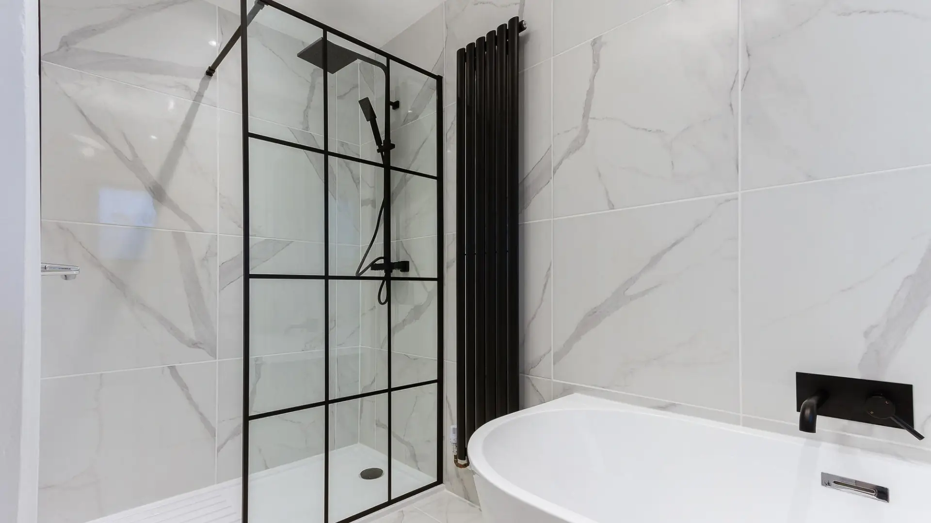 Frameless glass shower screen installed in a renovated Northern Rivers bathroom