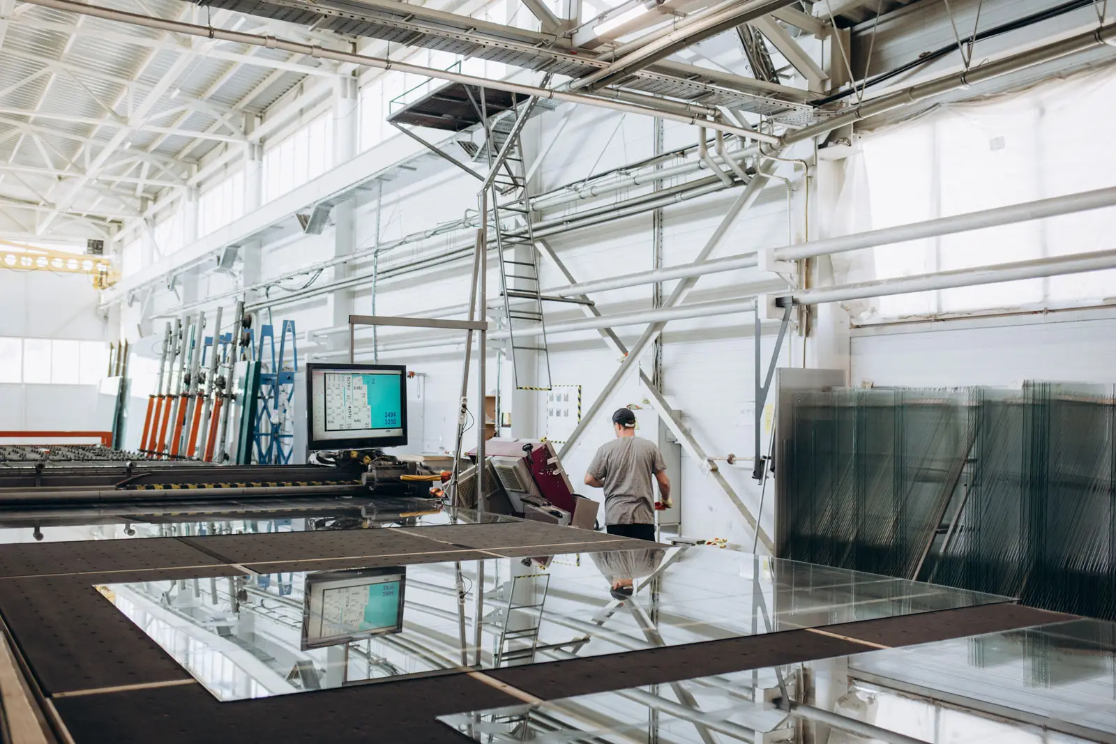 Aluminium automatic door frames being manufactured in Alumalite's Ballina factory