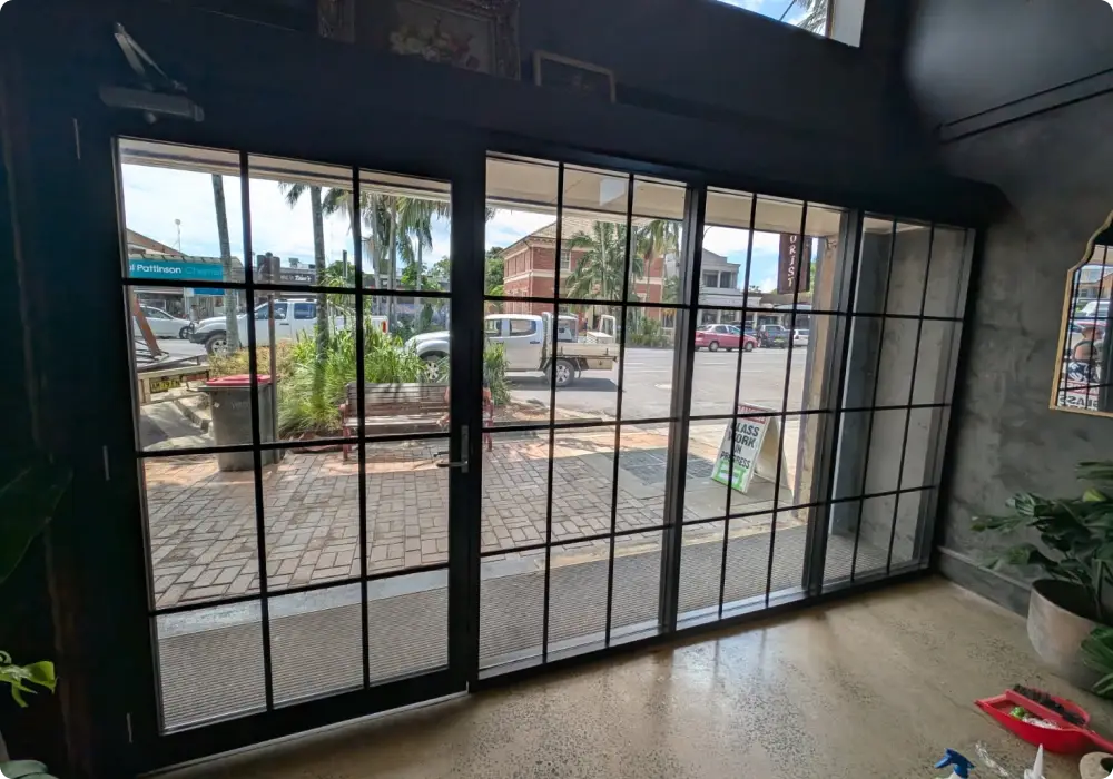 On-site commercial consultation for a new automatic door system in Ballina